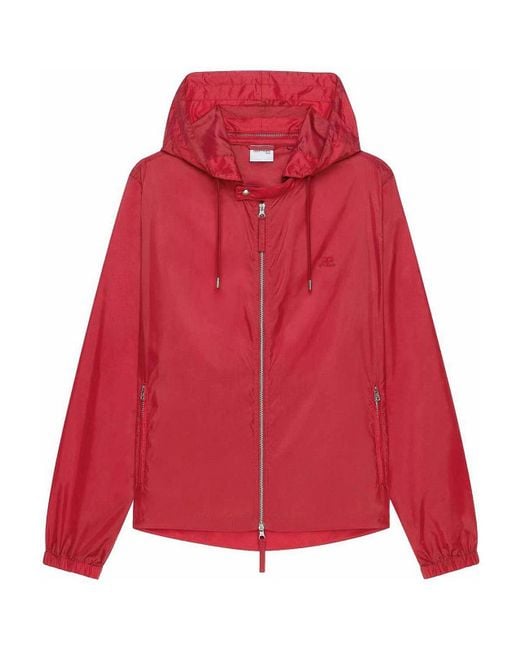 Courreges Red Hooded Windbreaker for men