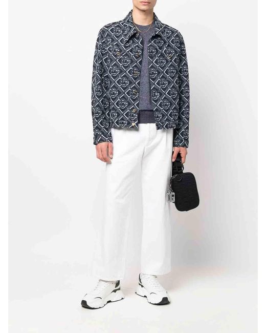 Dolce & Gabbana Blue Crew Neck Pullover for men