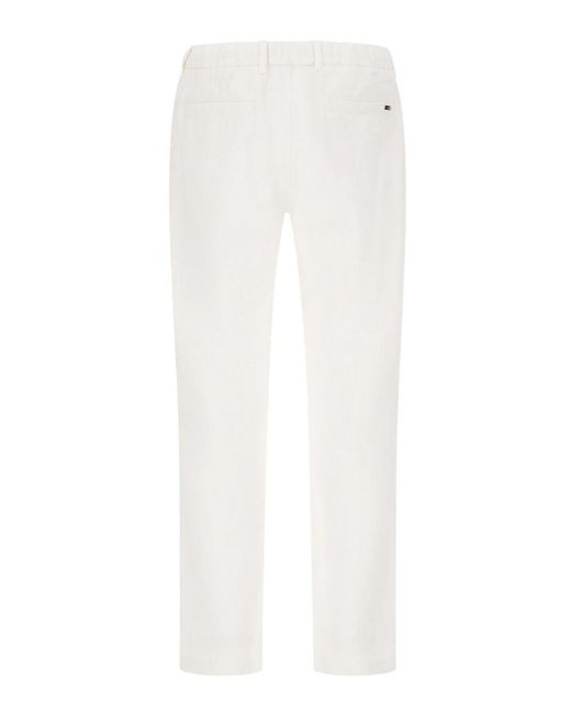 Herno White Waterproof Stretch Cotton Trousers for men