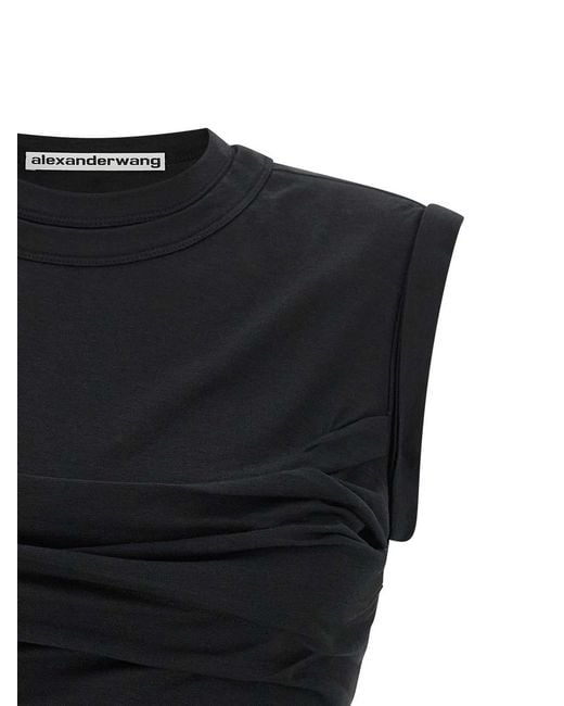 Alexander Wang Black 'twisted Bust Layered Tank' Top