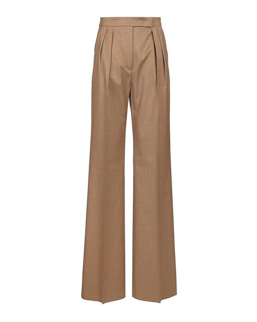 Max Mara Brown Wool Twill Trousers