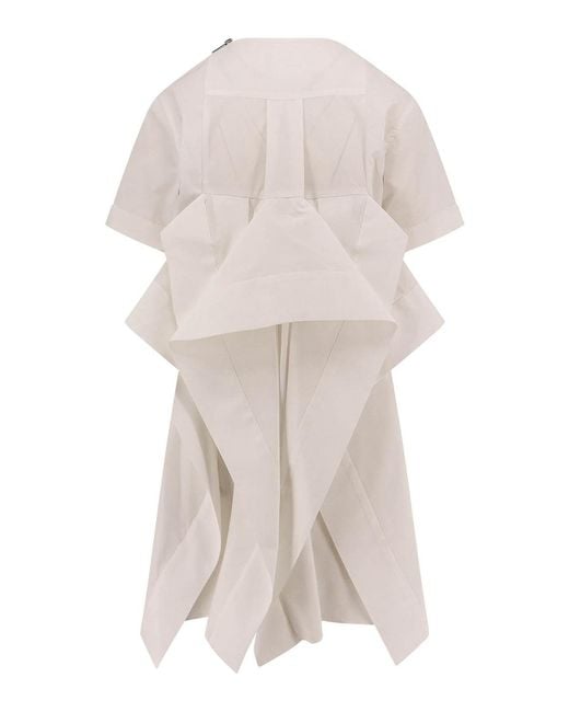 Sacai White Draped Dress
