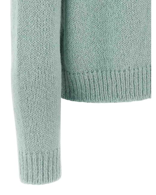 Jil Sander Green Alpaca Wool Sweater for men