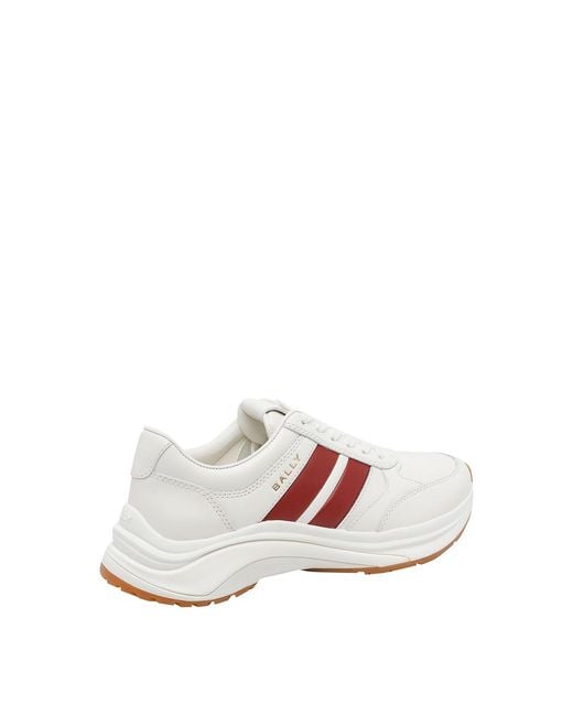 Bally White Logo-Print Panelled Sneakers for men