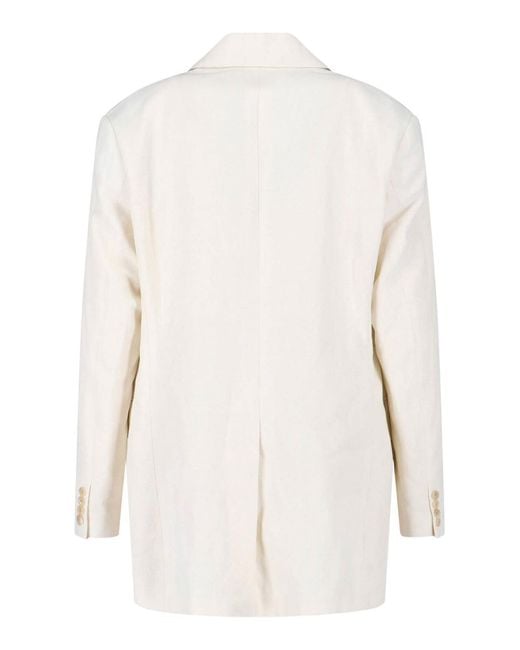 Auralee White Single-Breasted Blazer