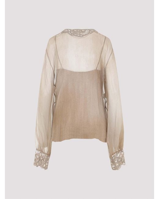 Ermanno Scervino Natural Blouse
