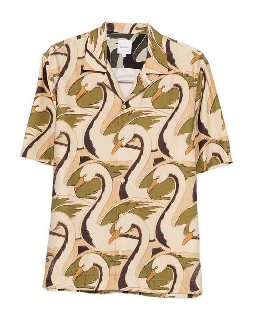 Paul Smith Natural Printed Shirt for men