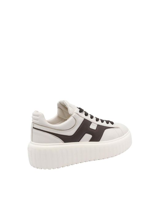 Hogan White H-Stripes Sneakers
