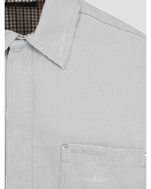 Balenciaga Gray Workwear Shirt for men