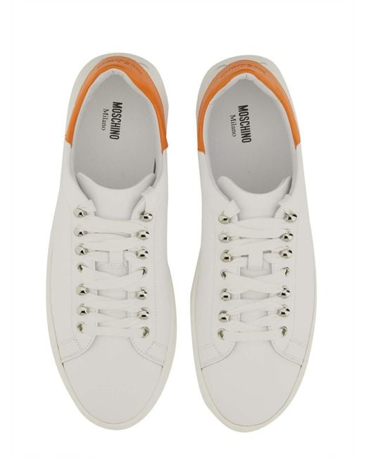 Moschino White Leather Sneaker for men
