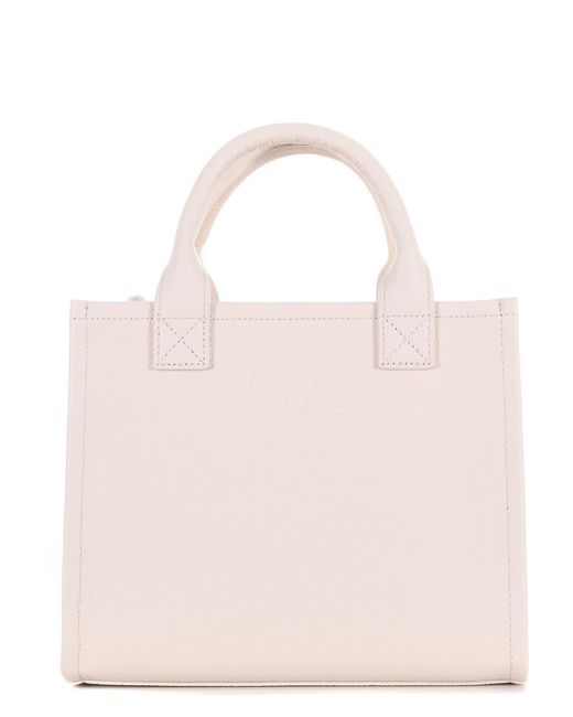 Mc2 Saint Barth Pink Hammered Leather Shopping Bag