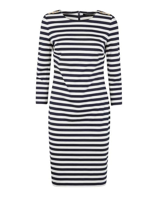 Ralph Lauren Blue Romee Long Sleeves Day Dress