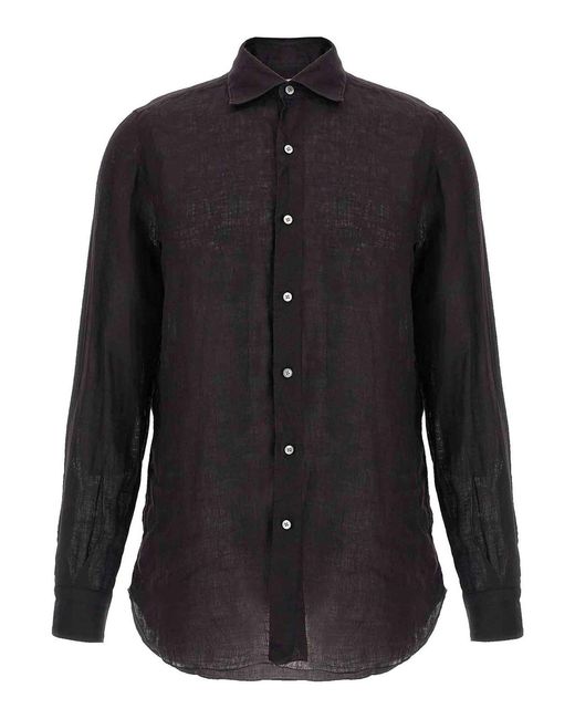 Finamore 1925 Black Gaeta Shirt for men