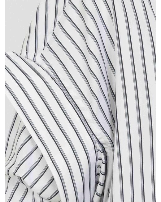 Balenciaga White Tucked Sleeve Shirt