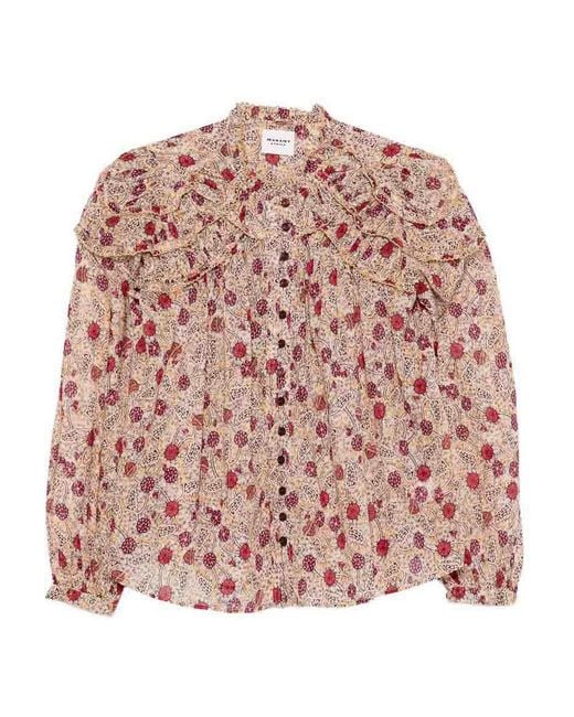 Isabel Marant Pink Long Sleeve Fresh Cotton Shirt With