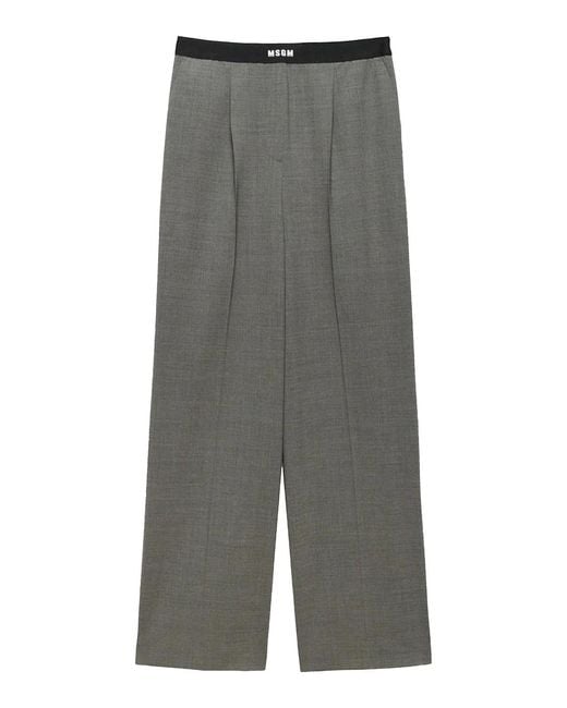 MSGM Gray Msgm Pantalone