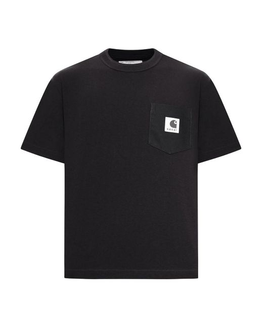 Sacai Carhartt Wip Cotton Jersey T-Shirt in Black for Men | Lyst