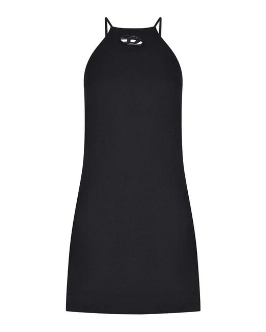 DIESEL Black Dress Made Of Wool Blend