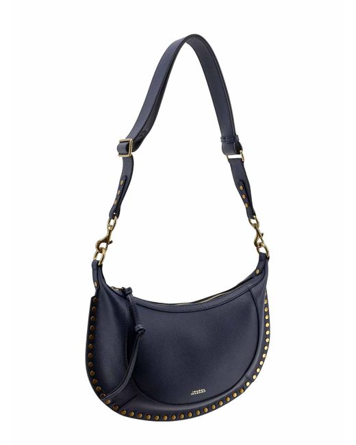 Isabel Marant Blue Leather Shoulder Bag With Metal Details