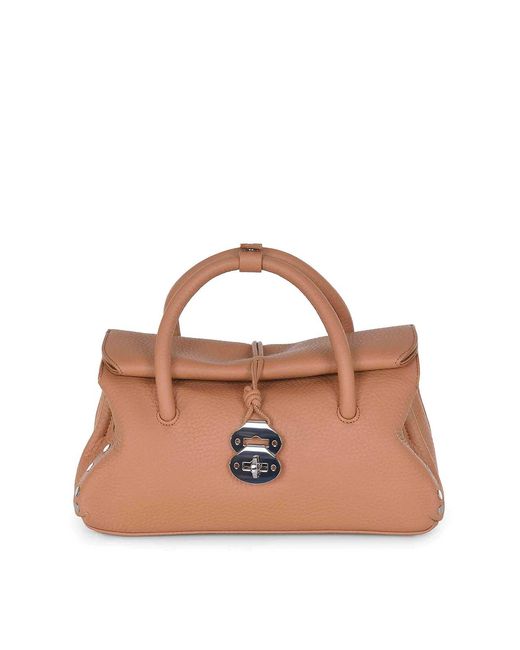 Zanellato Brown Bag Made Of Hammered Leather