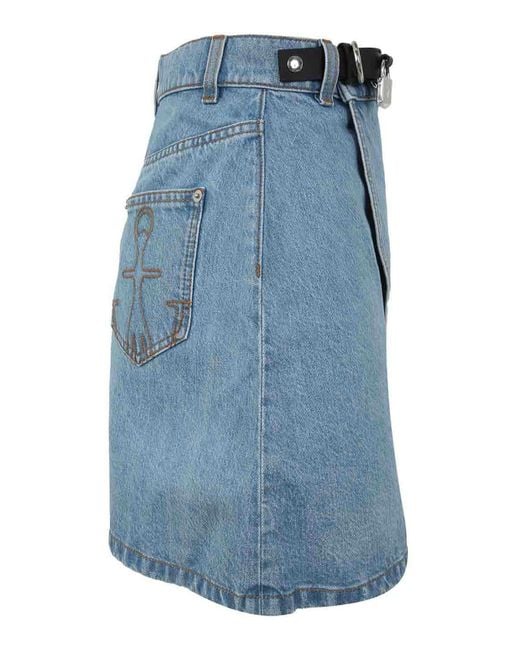 J.W. Anderson Blue Padlock Strap Mini Skirt