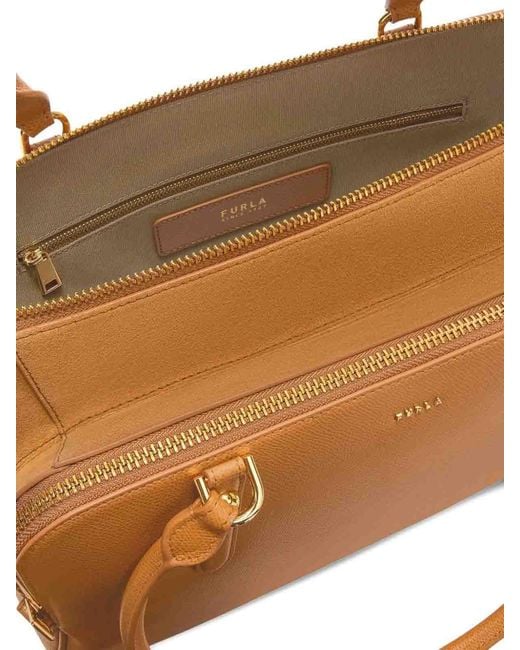 Furla Brown Giulia Boston Bag L