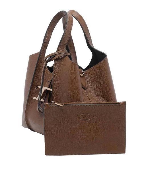 Tod's Brown T-Timeless Shopping Bag