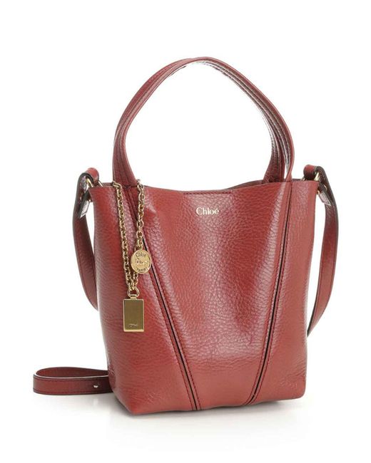 Chloé Red Chlo Spin Small Tote Bag