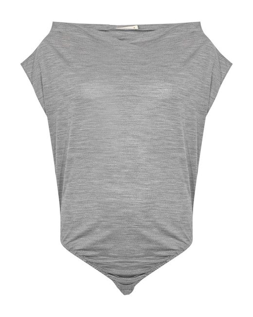 Patrizia Pepe Gray The Off-Shoulder Body