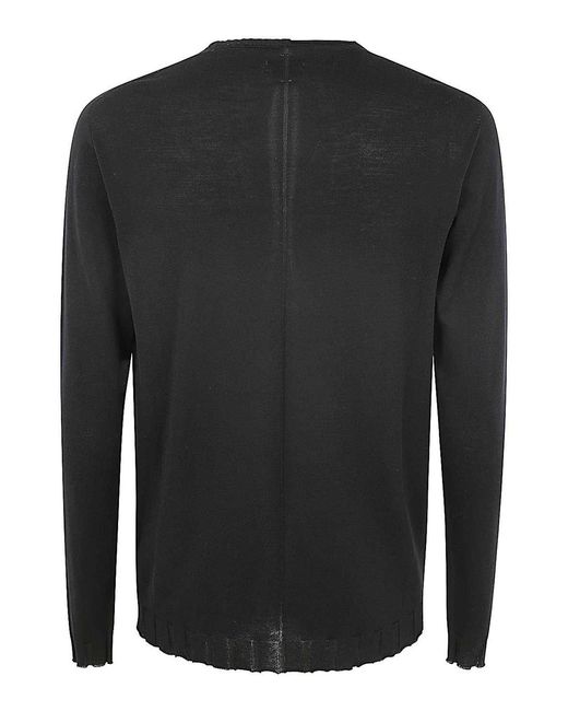 MD75 Black Classic Round Neck Pullover for men