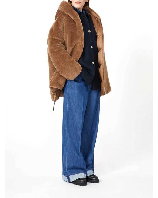 Max Mara Brown Reversible Alpaca And Wool Padded Jacket