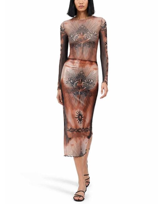 Jean Paul Gaultier Multicolor Midi Skirt With Print