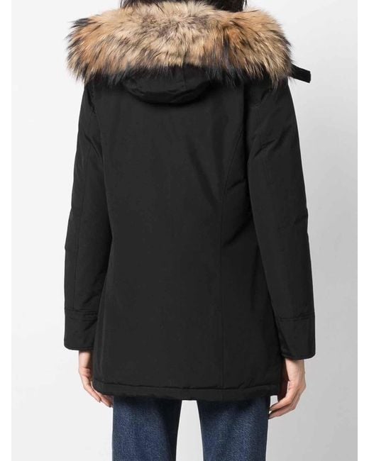 Woolrich Black Arctic Raccoon Down Parka
