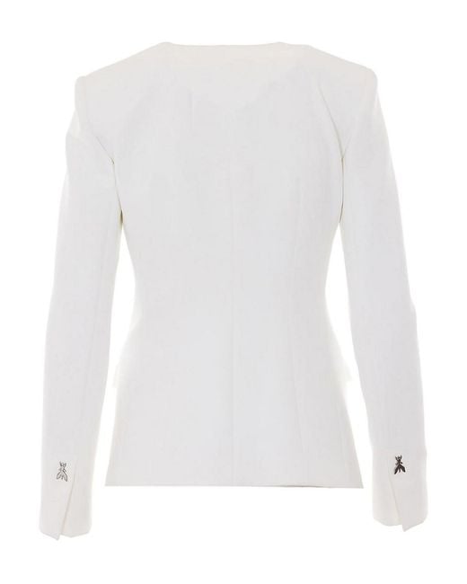 Patrizia Pepe White Sartorial Blazer V-Neck