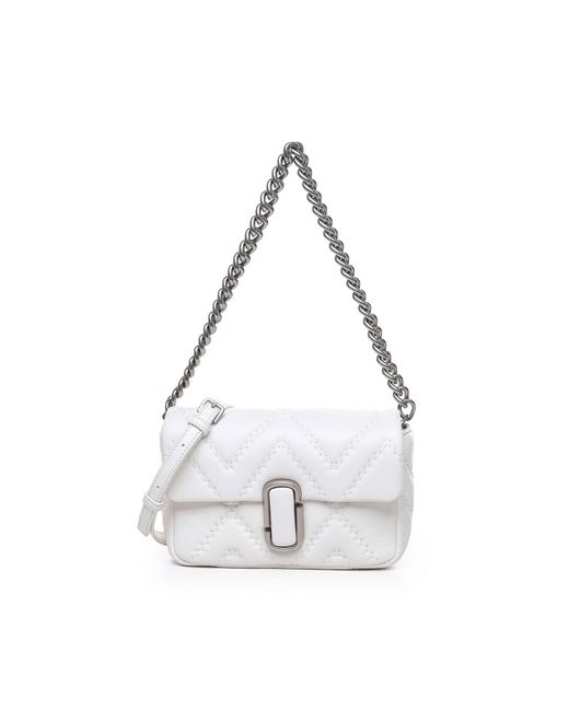 Marc Jacobs White J Marc Shoulder Bag In Quilted Leather