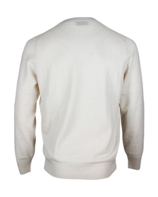 Brunello Cucinelli Gray Cashmere Crewneck Sweater for men