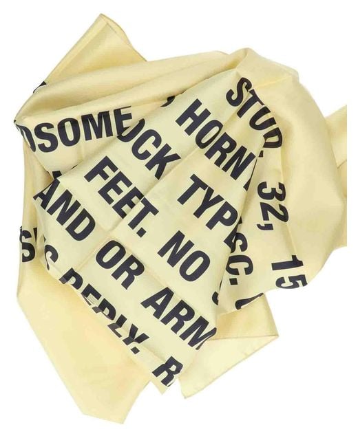 Martine Rose Yellow Logo Scarf for men