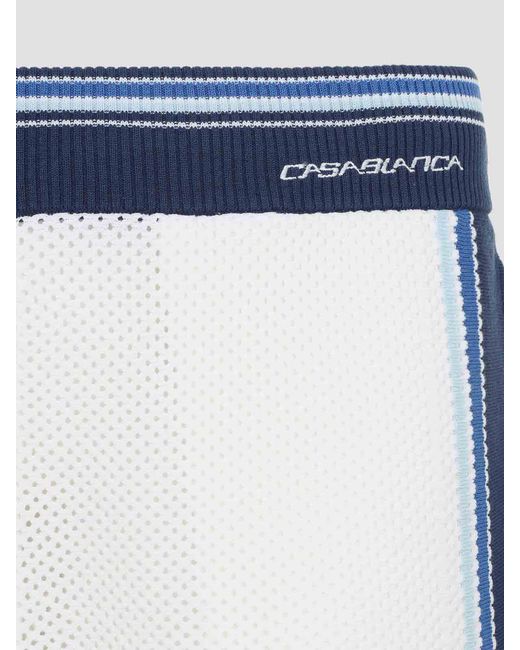 Casablanca Blue Mesh Stripe Shorts for men