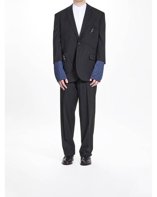 Moschino Blue Cut Sleeves Jacket for men