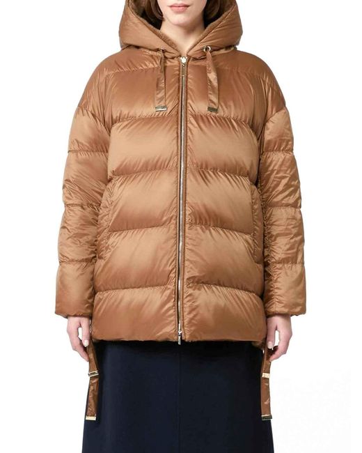 Max Mara Brown Reversible Alpaca And Wool Padded Jacket