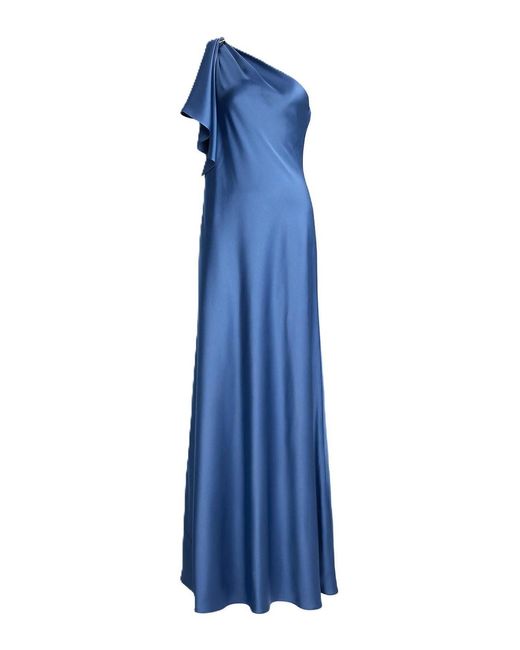 Ralph Lauren Blue Elzira Gown-Sleeveless-Gown-Hammered Charm