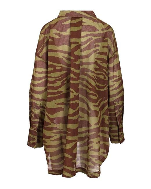 The Attico Brown Zebra Print Shirt