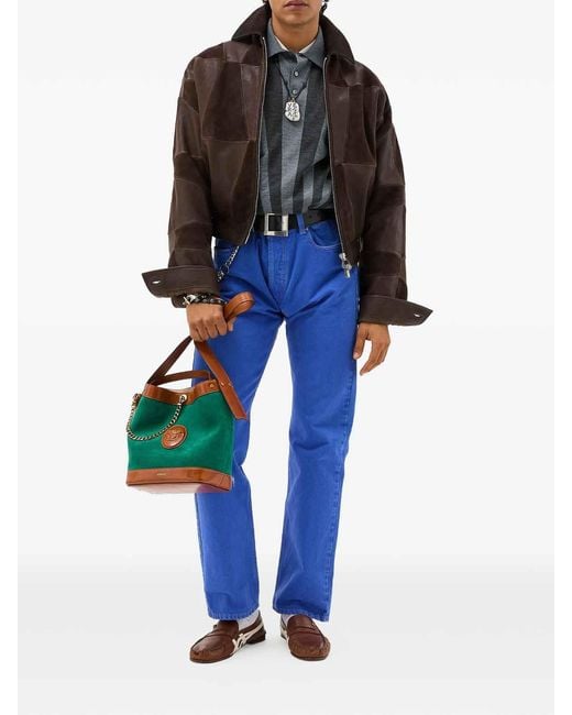Versace Brown Blouson Leather Leather for men