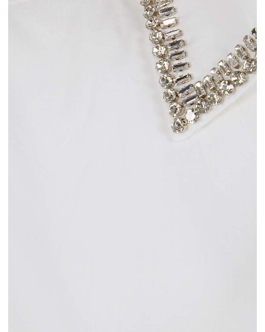 Seventy White Popeline Embroidered Stones Shirt