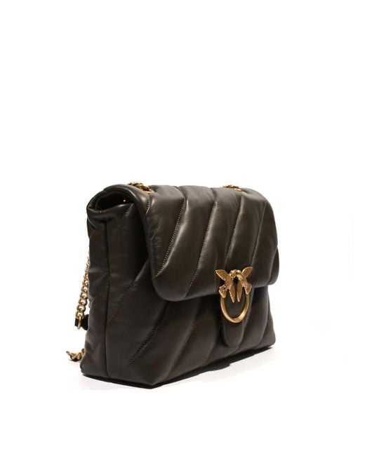 Pinko Black Big Love Puff Maxi Quilt Bag