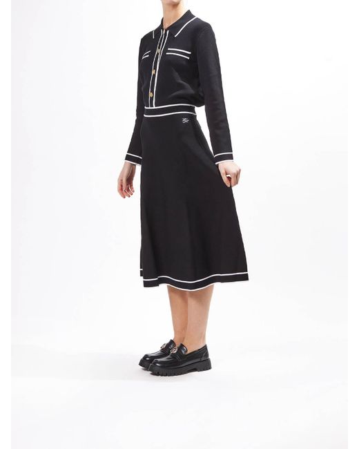 Karl Lagerfeld Black Elegant Knit Skirt
