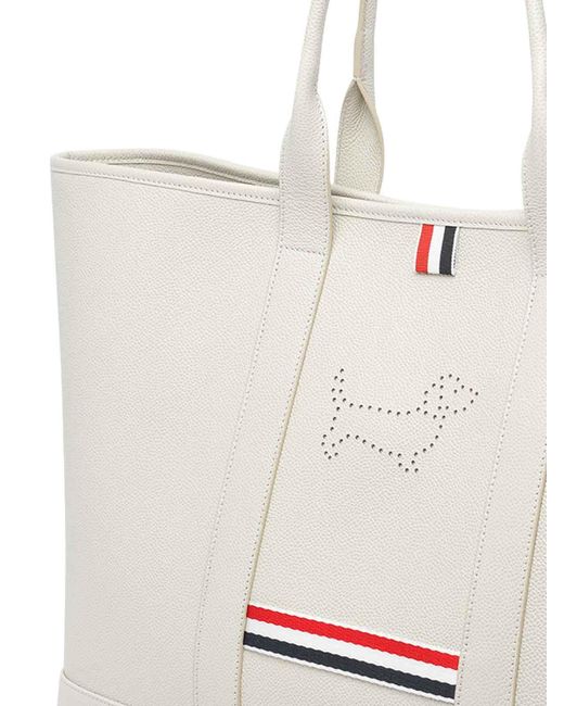Thom Browne White Hector Tote Bag
