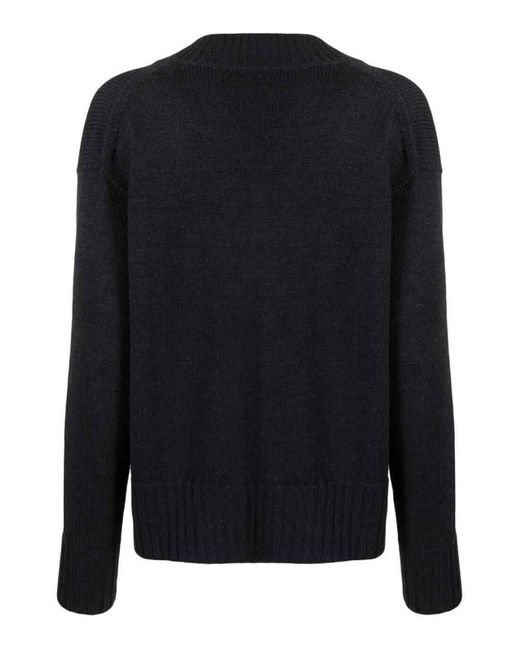 Drumohr Black Long Sleeves V Neck Oversized Sweater
