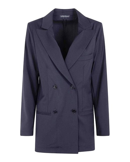 Laura Urbinati Blue Double Breasted Jacketq