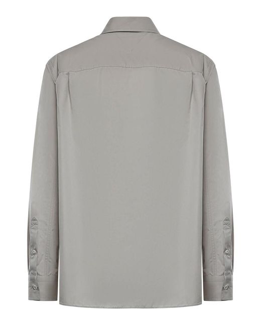 Bottega Veneta Gray Cotton Poplin Shirt for men